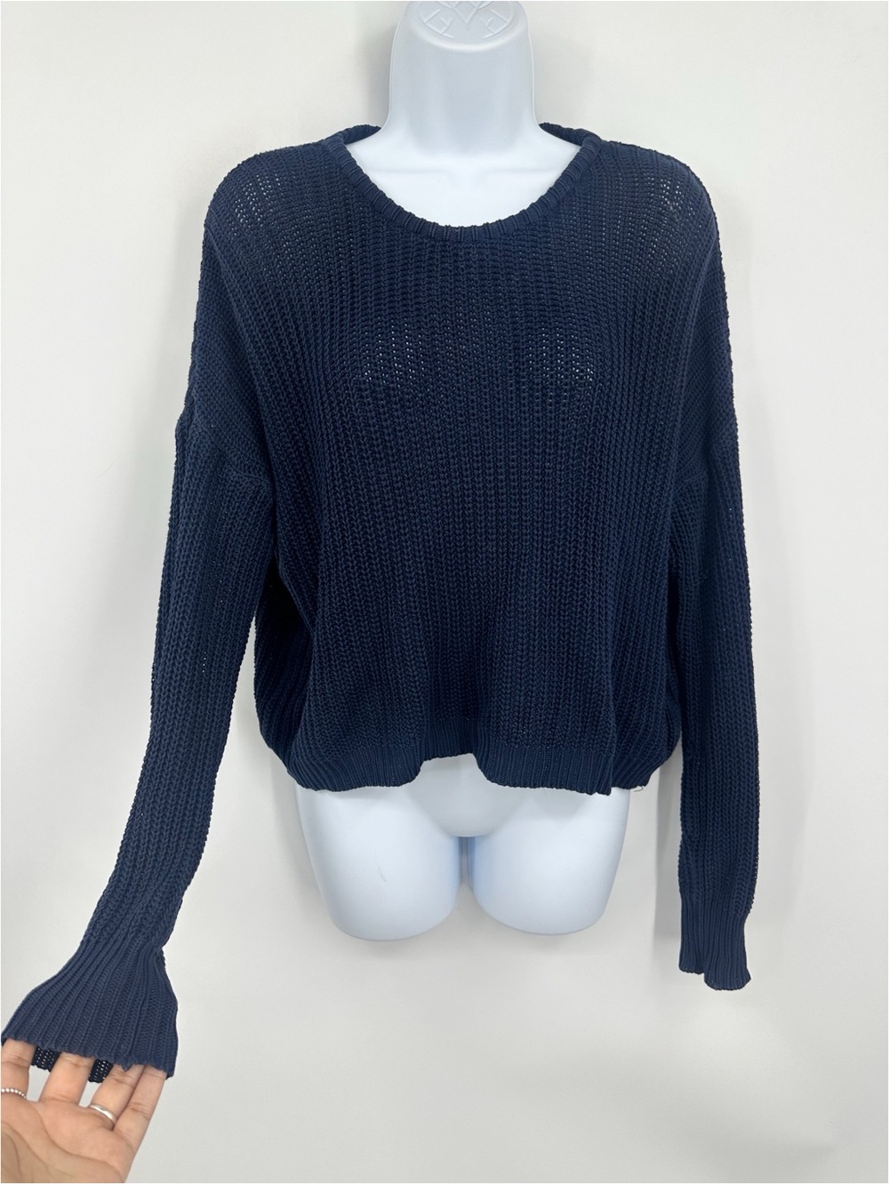 Brandy Melville Blue Open Knit Sweater One Size Boho